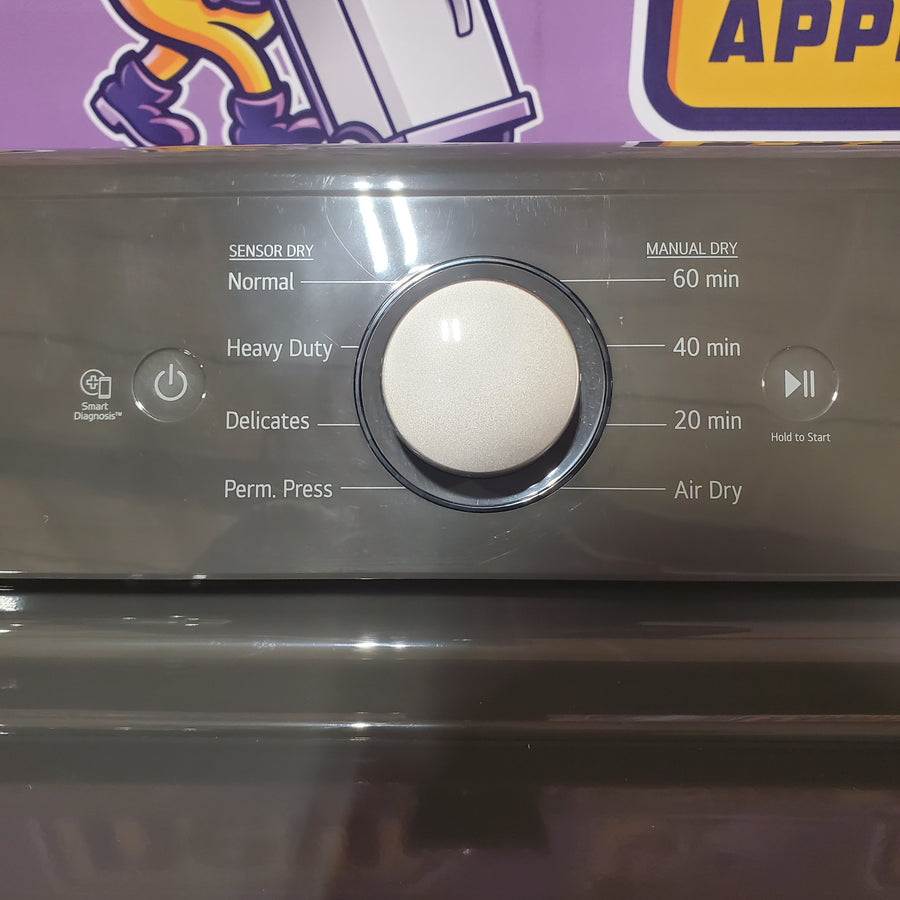 LG 4.1 cu. ft. Top Load Washer with 4-Way Agitator® and TurboDrum™ Technology  WT6105CM - Certified Refurbished and LG 7.3 cu. ft. Ultra Large High Efficiency Electric Dryer in Monochrome Grey DLE6100M - Scratch & Dent (Minor)