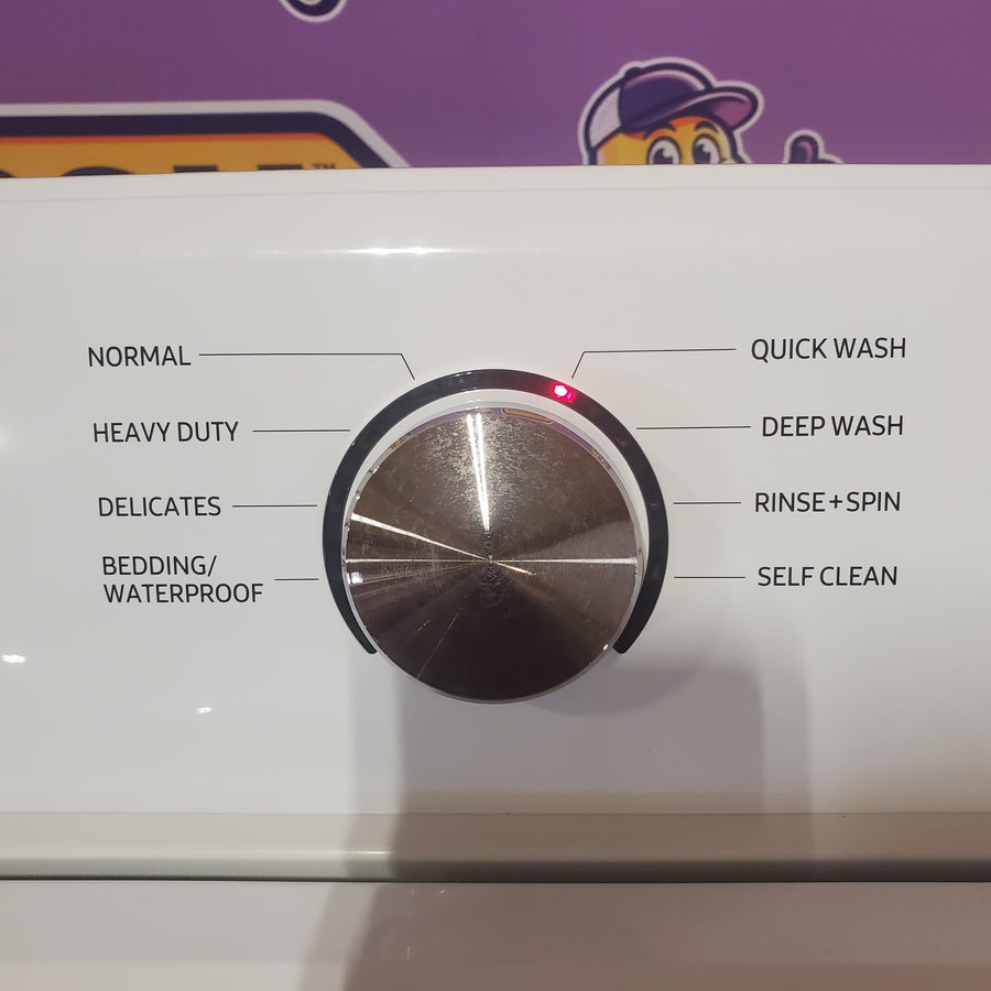 Samsung 4.5 cu. ft. Top Load Washer with Vibration Reduction Technology+ in White WA45T3200AW - Certified Refurbished and Samsung 7.2 cu. ft. Electric Dryer with Sensor Dry in White DVE45T3200W - Scratch & Dent (Minor)