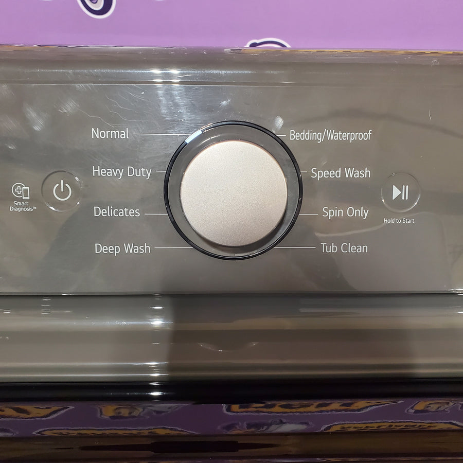 LG 4.1 cu. ft. Top Load Washer with 4-Way Agitator® and TurboDrum™ Technology  WT6105CM - Certified Refurbished and LG 7.3 cu. ft. Ultra Large High Efficiency Electric Dryer in Monochrome Grey DLE6100M - Scratch & Dent (Minor)