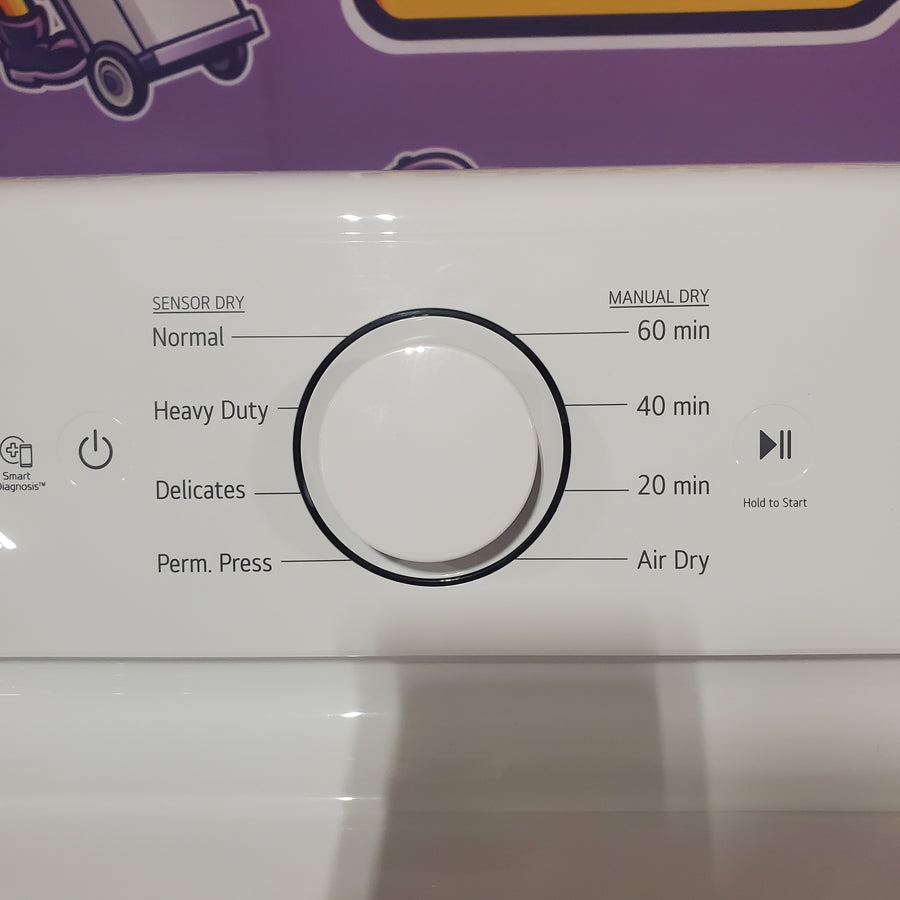 LG 7.3 Cu. Ft. Electric Rear Control Ultra Large Capacity Dryer in White with Sensor Dry DLE6100W - Open Box