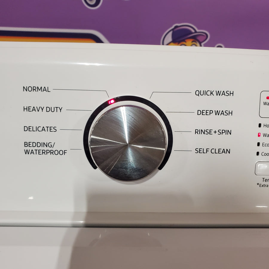 Samsung 4.5 cu. ft. Top Load Washer with Vibration Reduction Technology+ in White WA45T3200AW - Certified Refurbished and Samsung 7.2 cu. ft. Electric Dryer with Sensor Dry in White DVE45T3200W - Scratch & Dent (Minor)