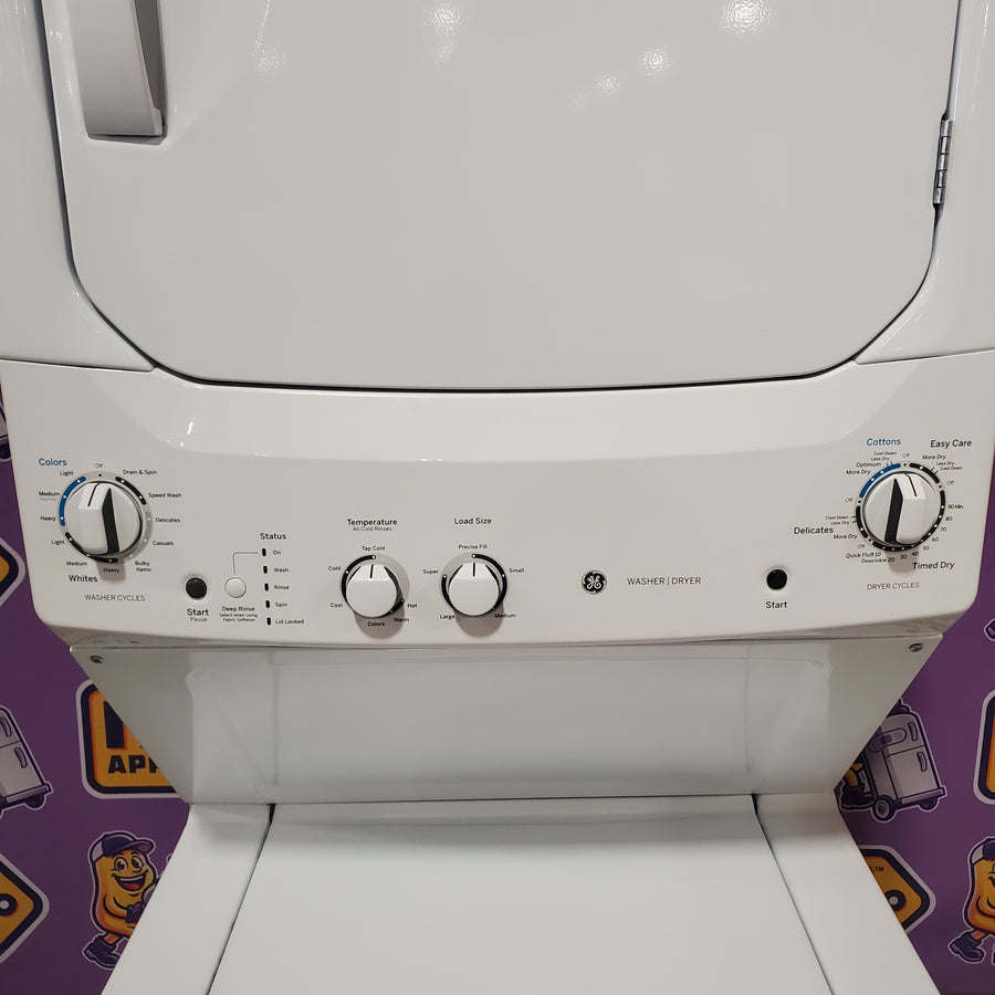 GE 3.8 cu. ft. Washer 5.9 cu. ft. Long Vent Electric Dryer Combo in White GUV27ESSMWW - Certified Refurbished