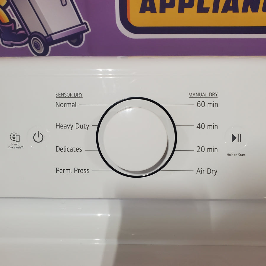 LG Top Load 4.1 Cu. Ft. Washer with TurboDrum Technology in White WT6105CW - Scratch & Dent (Minor) and LG 7.3 Cu. Ft.  Electric Rear Control Ultra Large Capacity Dryer in White with Sensor Dry DLE6100W - Open Box