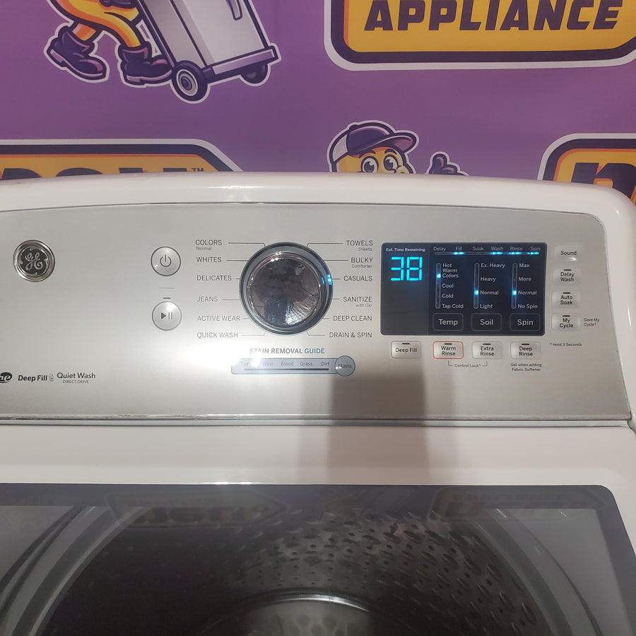 GE® ENERGY STAR® 4.8 cu. ft. Capacity Washer with Sanitize w/Oxi and FlexDispense® in White GTW720BSNWS - Certified Refurbished