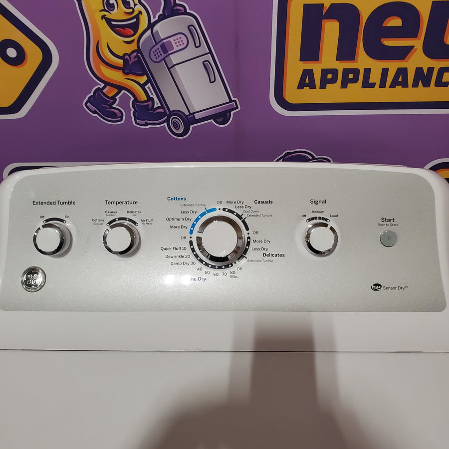 GE White Top Load 4.4 Cu. Ft. Washer with Stainless Steel Basket GTW490ACJWS - Certified Refurbished and GE White Electric 7.2 Cu. Ft. Dryer with Aluminized Alloy Drum GTD45EASJWS - Certified Refurbished