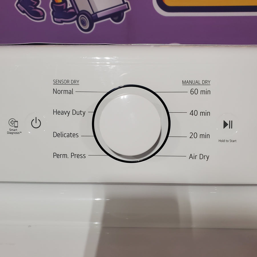 LG 7.3 Cu. Ft. Electric Rear Control Ultra Large Capacity Dryer in White with Sensor Dry DLE6100W - Open Box