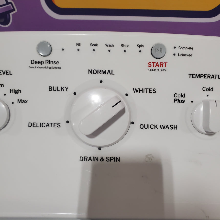 Hotpoint® 4.0 cu. ft. Capacity Washer with Cold Plus and Water Level Control HTW265ASWWW - Scratch & Dent (Moderate) and Hotpoint 6.2 cu. ft. Capacity Electric Dryer with Up To 120 ft. Venting and Shallow Depth HTX26EASWWW - Open Box