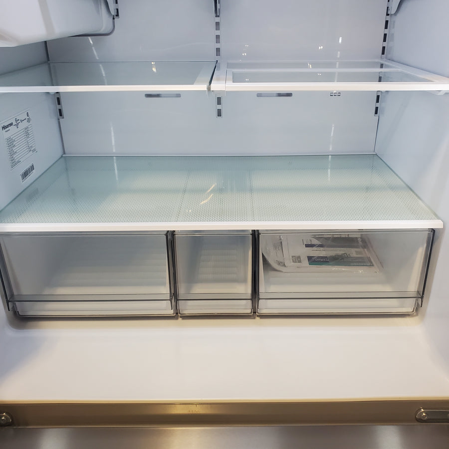 Hisense PureFlat 25.6-cu ft 4-Door Smart French Door ENERGY STAR Refrigerator in Stainless Steel with Ice Maker, Water and Ice Dispenser HRM260N6TSE - Scratch & Dent (Moderate)