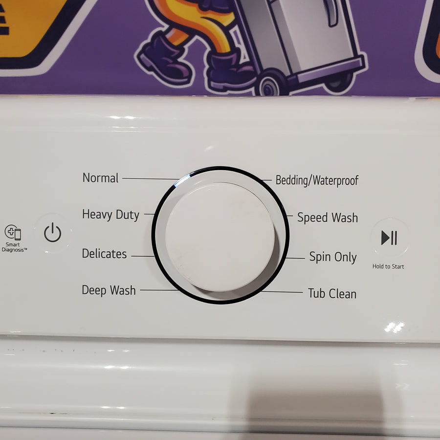 LG Top Load 4.1 Cu. Ft. Washer with TurboDrum Technology in White WT6105CW - Scratch & Dent (Minor) and LG 7.3 Cu. Ft.  Electric Rear Control Ultra Large Capacity Dryer in White with Sensor Dry DLE6100W - Open Box