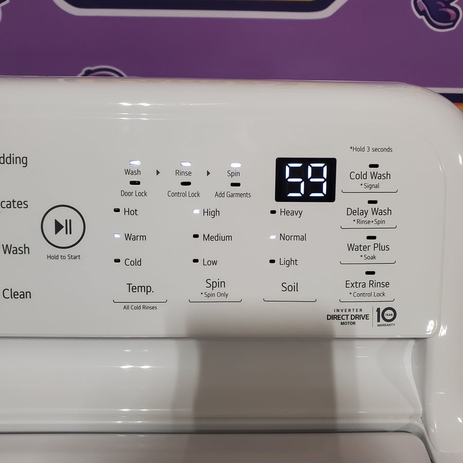 LG White Top Load 5.0 Cu. Ft. Mega Capacity Washer with TurboDrum Technology WT7150CW - Certified Refurbished and LG 7.3-cu ft Vented Gas Dryer in White 16301 - DLG7101W - Certified Refurbished