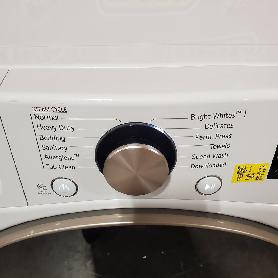 LG 4.5 cu. ft. Front Load Washer with Steam and Built-In Intelligence in White WM4000HWA - Scratch & Dent (Moderate) and LG 7.4 cu. ft. Front Load Electric Dryer with TurboSteam and Sensor Dry Technology in White 16296 - DLEX4000W - Scratch & Dent (Minor)
