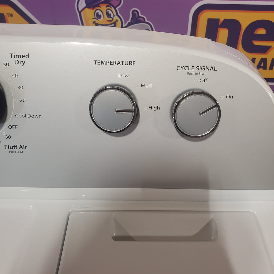 Whirlpool 4.3-cu ft  High Efficiency Impeller Medium Top-Load Washer in White WTW5000DW - Open Box and Whirlpool White Electric Extra Large 7.0 Cu. Ft. Dryer with Wrinkle Shield WED4815EW - Scratch & Dent (Minor)
