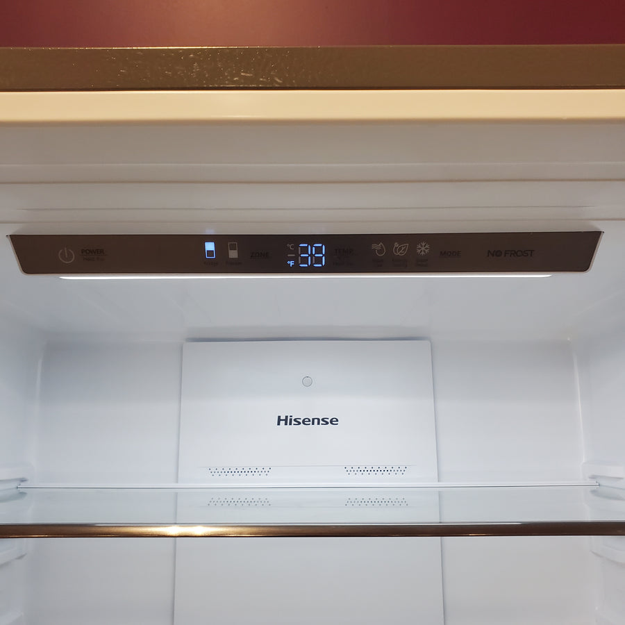 Hisense Counter Depth Bottom Freezer 17.2 Cu. Ft. Refrigerator with LED Lighting and Super Cool and Super Freeze in Fingerprint Stainless Steel HRB171N6ASE - Scratch and Dent (Major)