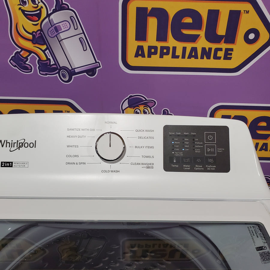 Whirlpool® 4.2-4.3 Cu. Ft. Top Load Washer with 2-in-1 Removable Agitator and Soft Close Glass Lid WTW4307SW - Scratch & Dent (Minor)