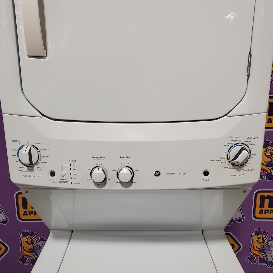 GE 3.8 cu. ft. Washer 5.9 cu. ft. Long Vent Electric Dryer Combo in White GUV27ESSMWW - Certified Refurbished
