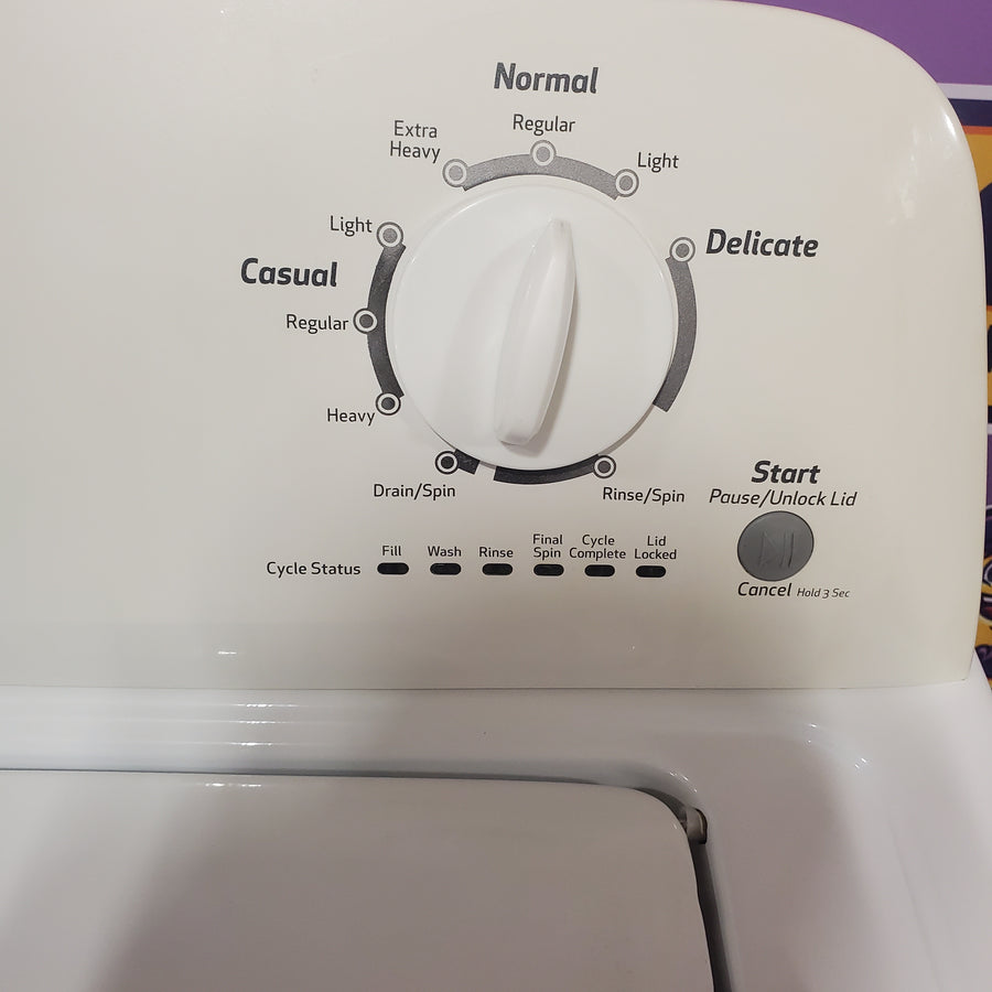 Roper 3-cu ft Agitator Top-Load Washer in White RTW4640YQ - Certified Refurbished and Roper 6.7-cu ft Vented Electric Dryer in White RED3005TW - Scratch & Dent (Minor)