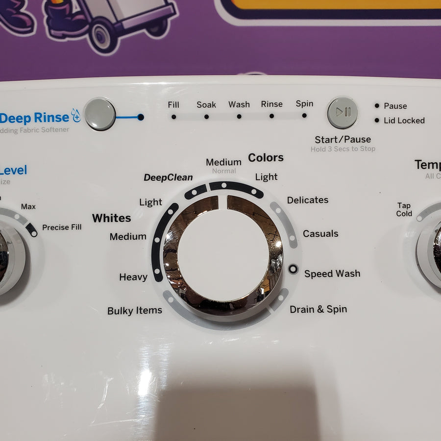 GE® 3.8 cu. ft. Capacity Washer with Stainless Steel Basket in White 05121110 - GTW330ASKWW - Certified Refurbished