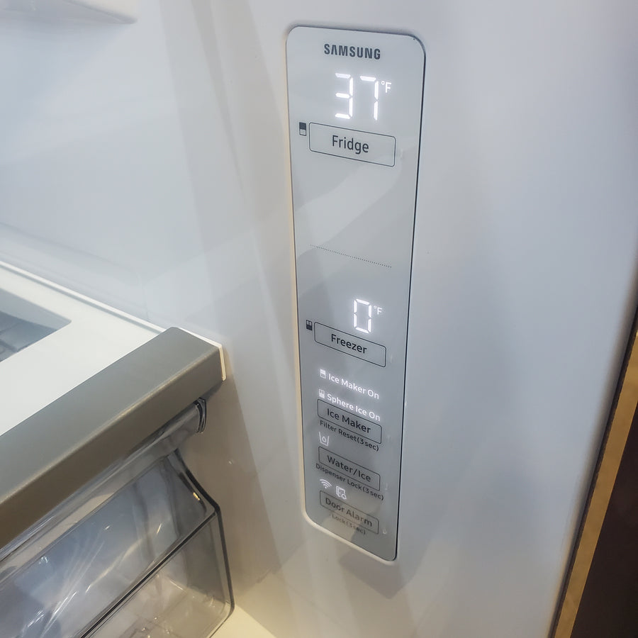 Samsung Bespoke AI Counter-Depth Sphere Ice 26-cu ft 36-in Wide French Door Refrigerator with Dual Ice Maker (Fingerprint Resistant Stainless Steel) ENERGY STAR Certified RF70F27SER - Scratch & Dent (Moderate)
