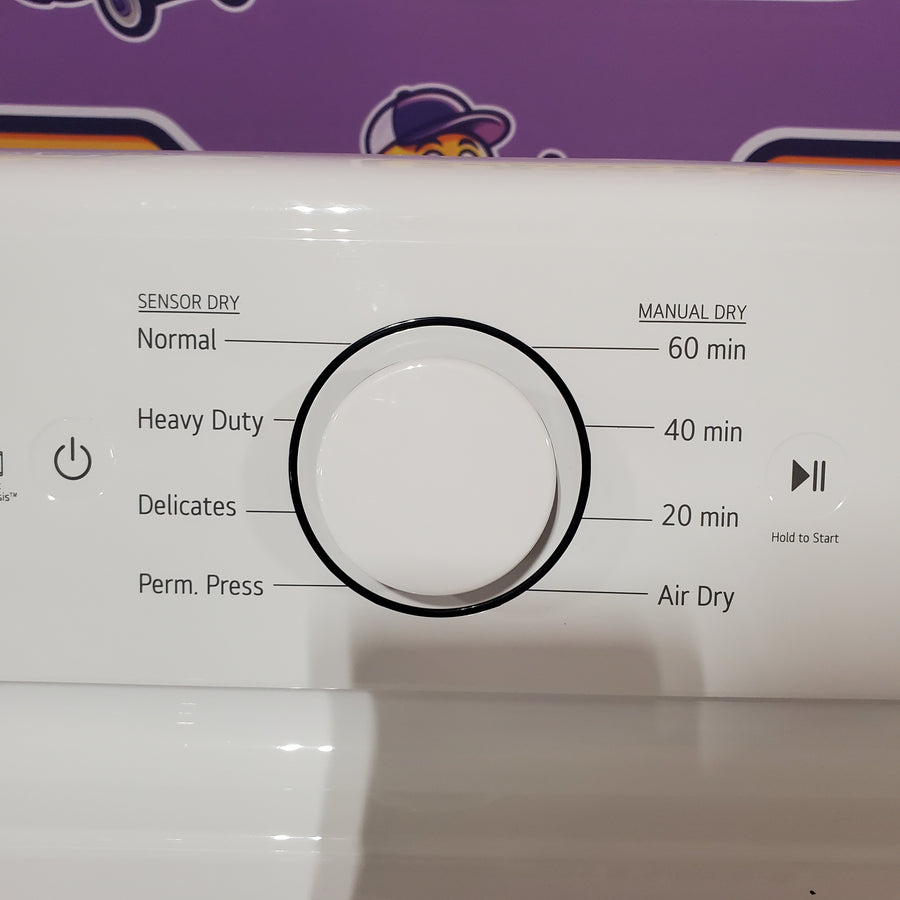 LG 7.3 Cu. Ft. Electric Rear Control Ultra Large Capacity Dryer in White with Sensor Dry 22421757 - DLE6100W - Scratch & Dent (Minor)