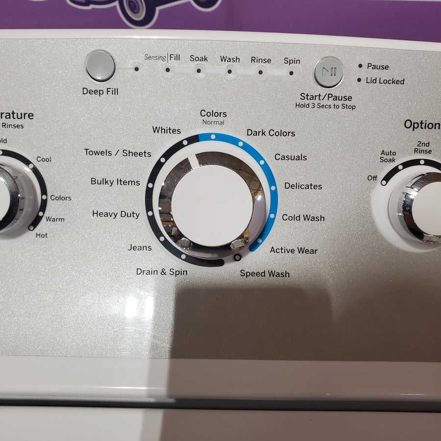 GE White Top Load 4.4 Cu. Ft. Washer with Stainless Steel Basket GTW490ACJWS - Certified Refurbished and GE White Electric 7.2 Cu. Ft. Dryer with Aluminized Alloy Drum GTD45EASJWS - Certified Refurbished