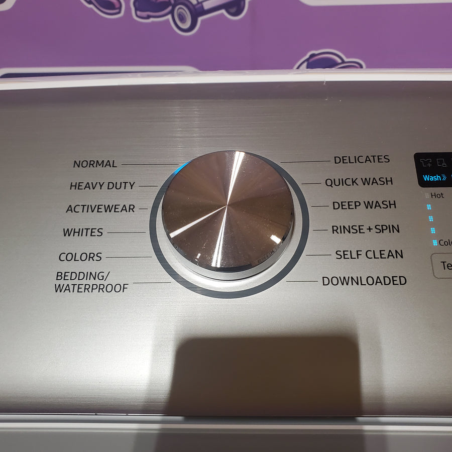 Samsung White Top Load 5.0 Cu. Ft. Washer with Active Water Jet WA50R5200AW - Open Box and Samsung White Electric 7.4 Cu. Ft. Dryer with Sensor Dry DVE50R5200W - Certified Refurbished