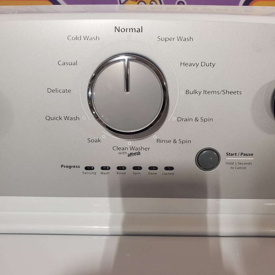 Whirlpool Top Load 3.5 Cu. Ft. Washer with Deep Water Wash Option WTW4816FW - Open Box and Whirlpool Vented 7.0 Cu. Ft. Electric Dryer WED4815EW - Scratch & Dent (Minor)