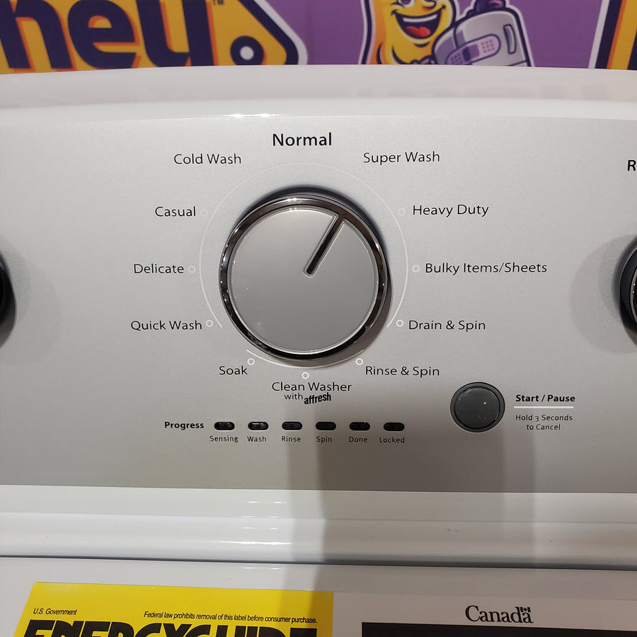 Whirlpool Top Load 3.5 Cu. Ft. Washer with Deep Water Wash Option WTW4816FW - Scratch & Dent (Minor) and Whirlpool Vented 7.0 Cu. Ft. Electric Dryer WED4815EW - Open Box