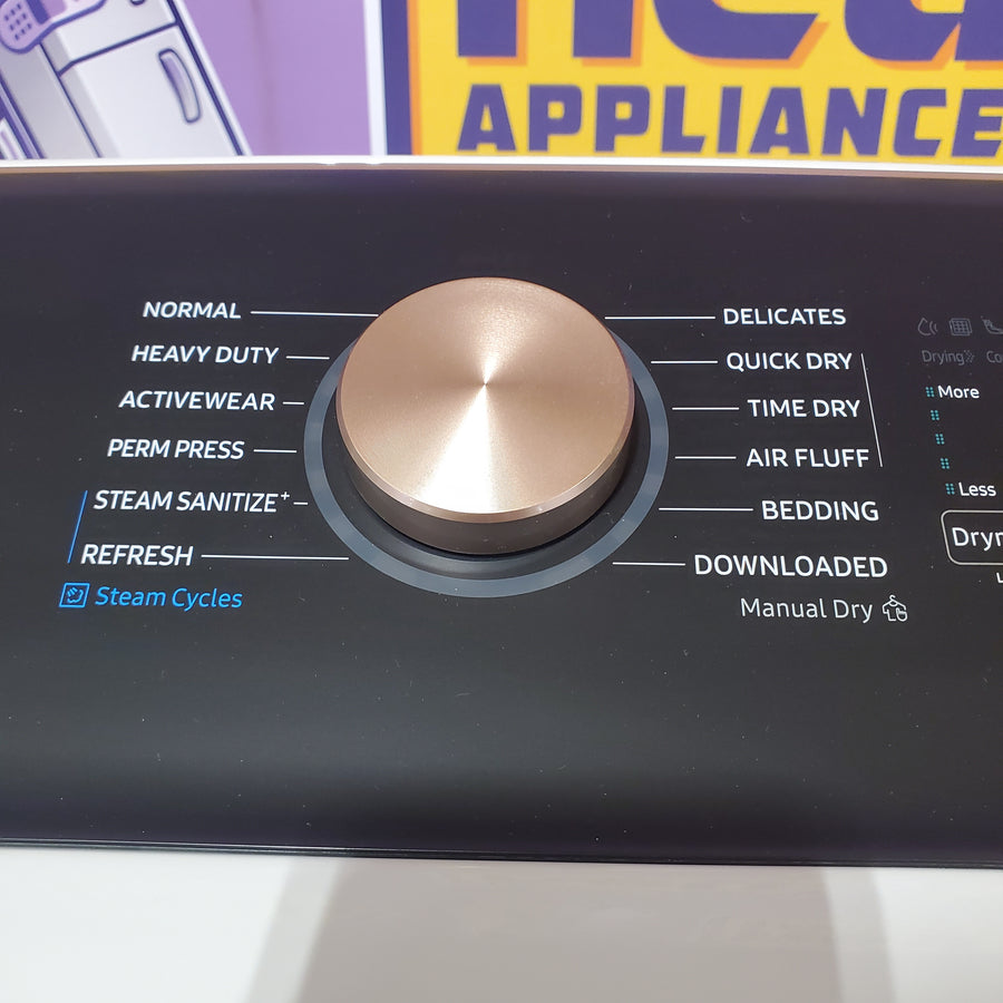 Samsung Smart Electric 7.4 Cu. Ft. Dryer with Steam Sanitize in White DVE55CG7500E - Scratch & Dent (Minor)
