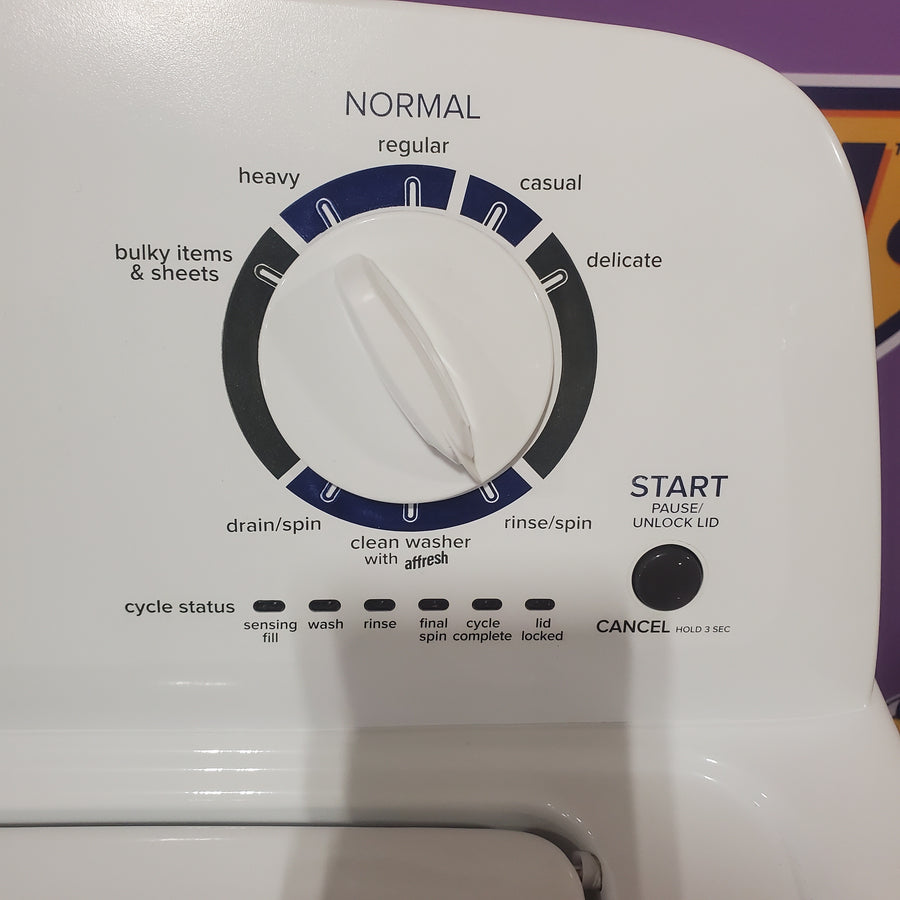 Amana Top Load 3.5 Cu. Ft. Washer with Dual Action Agitator, Porcelain Tub, and Late Lid Lock NTW4516FW - Certified Refurbished