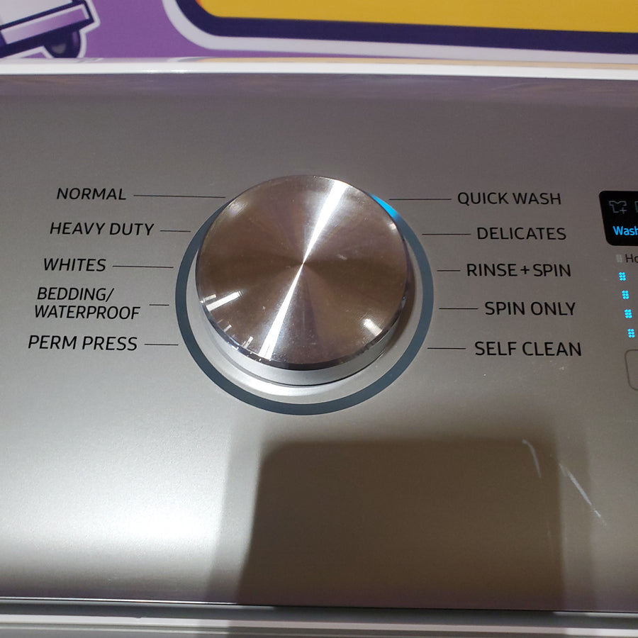 Samsung White Top Load 5.0 Cu. Ft. Washer with Active Water Jet WA50R5200AW - Certified Refurbished and Samsung White Electric 7.4 Cu. Ft. Dryer with Sensor Dry DVE50R5200W - Certified Refurbished