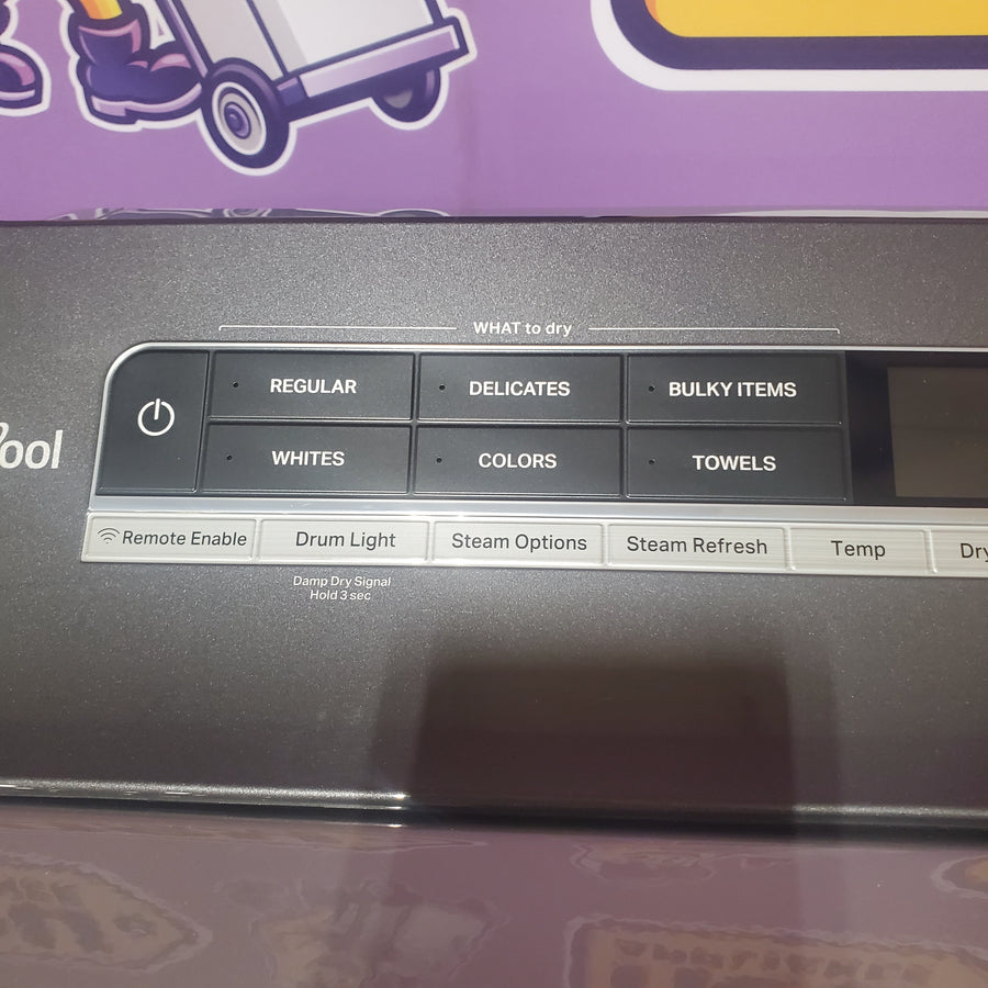 Whirlpool Top Load Electric 7.4 Cu. Ft. Dryer with Advanced Moisture Sensing and Wrinkle Shield Technology WED8127LC - Scratch and Dent (Minor)