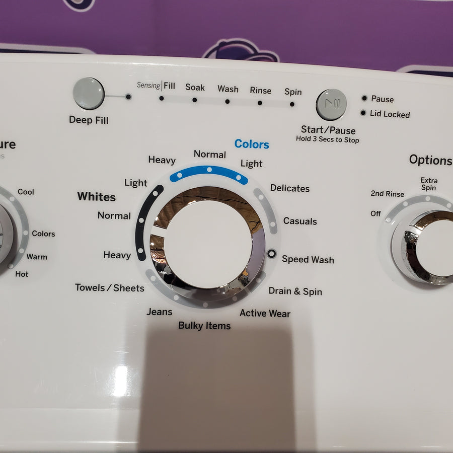 GE White Top Load 4.2 Cu. Ft. Washer with Stainless Steel Basket and Dual Action Agitator GTW460ASJWW - Certified Refurbished and GE 7.2 cu. ft. Capacity Aluminized Alloy Drum Electric Dryer GTD33EASKWW - Certified Refurbished