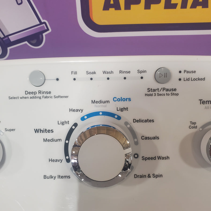 GE® 3.8 cu. ft. Capacity Washer with Stainless Steel Basket in White GTW330ASKWW - Certified Refurbished