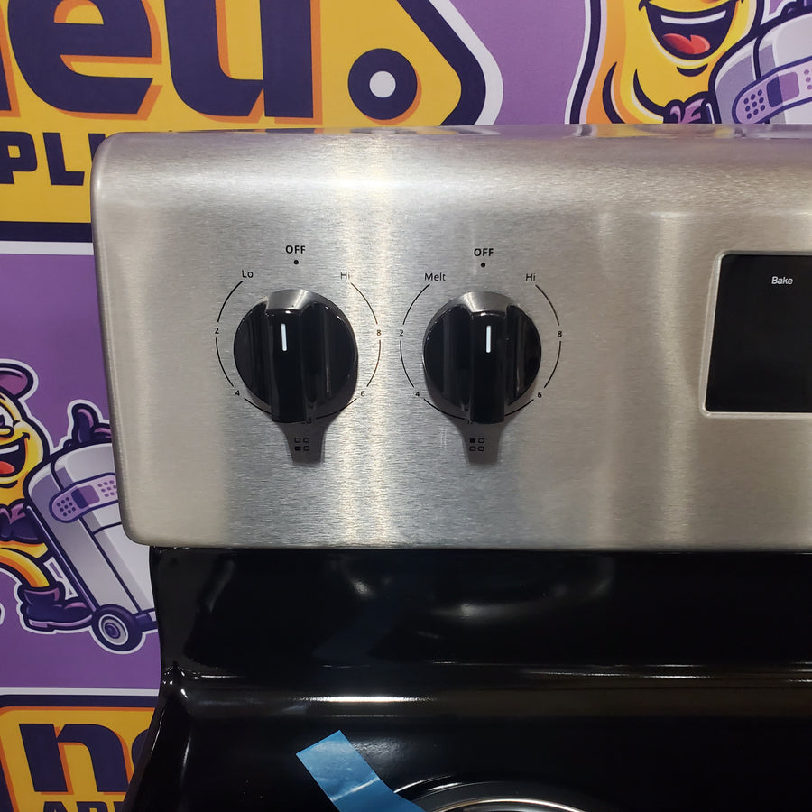 Whirlpool Stainless Steel 4.8 cu. ft. Electric Range with Keep Warm setting and Large Oven Window WFC150M0JS - Open Box
