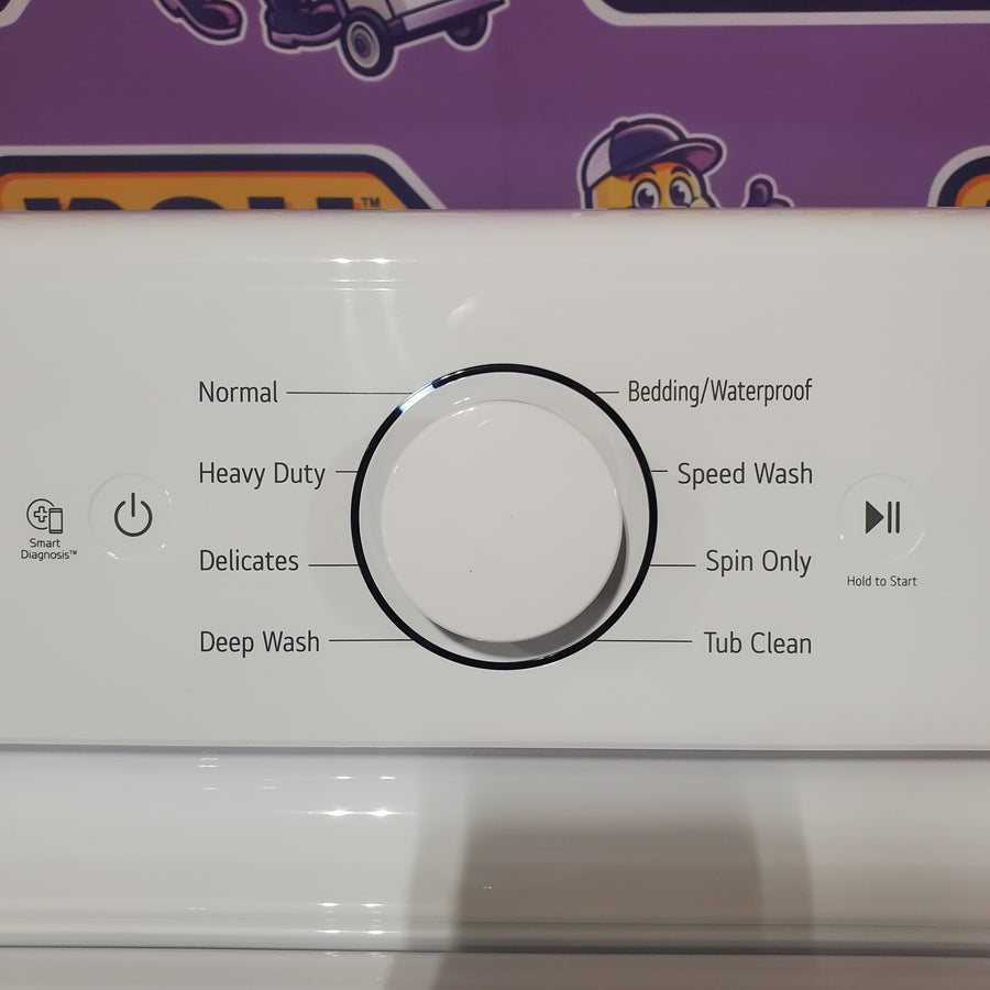 LG Top Load 4.1 Cu. Ft. Washer with TurboDrum Technology in White WT6105CW - Certified Refurbished and LG 7.3 Cu. Ft.  Electric Rear Control Ultra Large Capacity Dryer in White with Sensor Dry DLE6100W - Scratch & Dent (Minor)