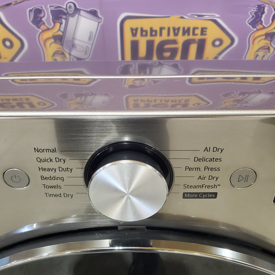 LG 5.0 cu. ft. Mega Capacity Smart Front Load Washer with TurboWash® 360° and AI Sensing WM5800HVA - Scratch & Dent (Minor) and LG 7.4-cu ft Stackable Vented Electric Dryer with Steam Cycle in Graphite Steel DLEX5800V - Scratch & Dent (Minor)