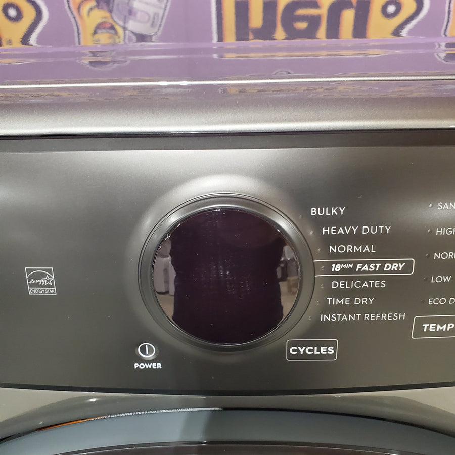 Electrolux 400 Series Front Load Washer - 4.5 Cu. Ft. ELFW7437AT - Scratch & Dent (Minor) and Electrolux 8-cu ft Stackable Vented Electric Dryer with Steam Cycle in Titanium ELFE7437AT - Scratch & Dent (Minor)