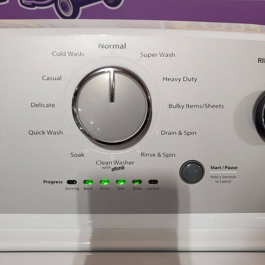 Whirlpool Top Load 3.5 Cu. Ft. Washer with Deep Water Wash Option WTW4816FW - Open Box and Whirlpool Vented 7.0 Cu. Ft. Electric Dryer WED4815EW - Scratch & Dent (Minor)
