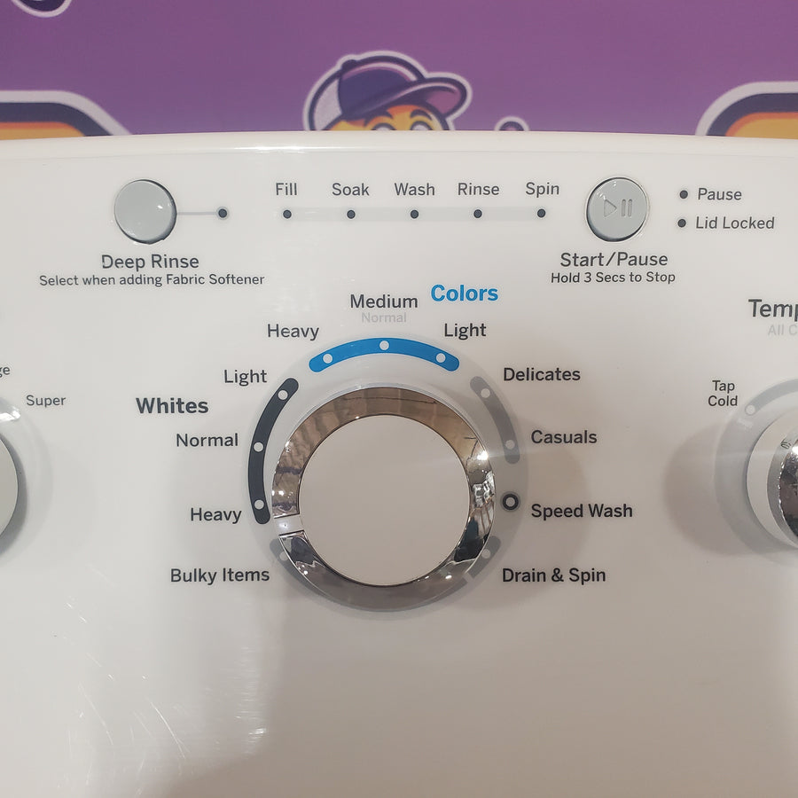 GE® 3.8 cu. ft. Capacity Washer with Stainless Steel Basket in White GTW330ASKWW - Certified Refurbished and GE® 7.2 cu. ft. Capacity Aluminized Alloy Drum Electric Dryer GTD33EASKWW - Certified Refurbished