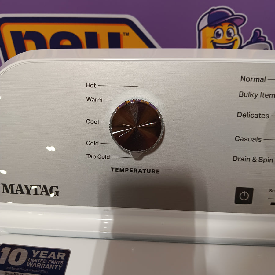 Maytag 4.5 cu. ft. Capacity Top Load Washer with Power™ Agitator and Deep Fill MVW4505MW - Scratch & Dent (Minor) and Maytag 7.0 cu. ft. Capacity Top Load Electric Wrinkle Prevent Dryer 16284 - MED4500MW - Open Box
