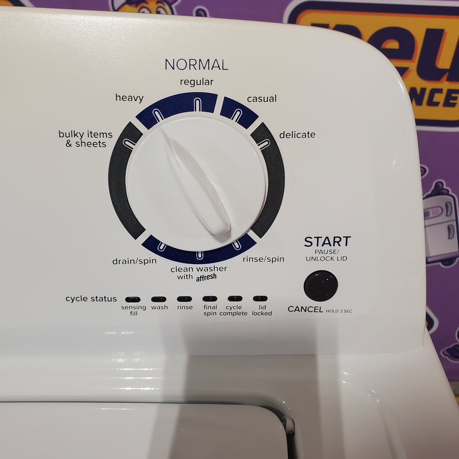Amana Top Load 3.5 Cu. Ft. Washer with Dual Action Agitator, Porcelain Tub, and Late Lid Lock NTW4516FW - Certified Refurbished