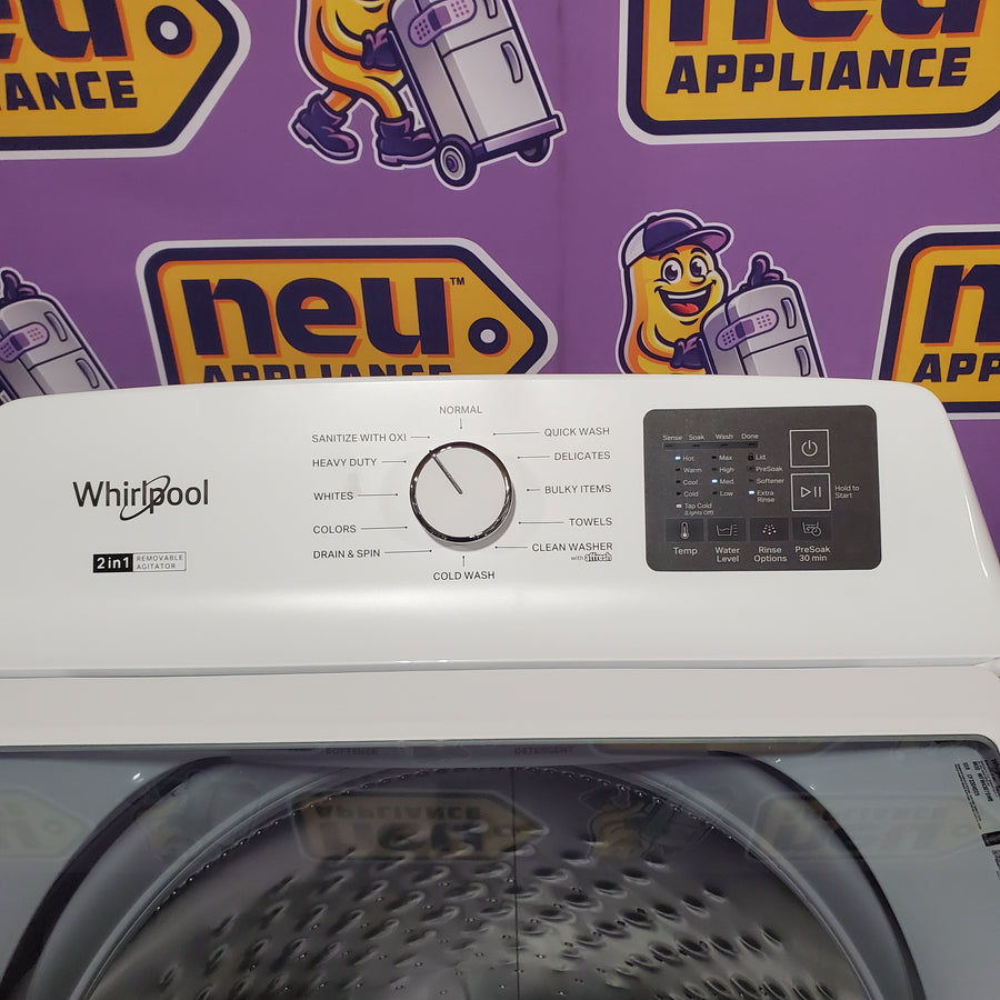 Whirlpool® 4.2-4.3 Cu. Ft. Top Load Washer with 2-in-1 Removable Agitator and Soft Close Glass Lid WTW4307SW - Open Box