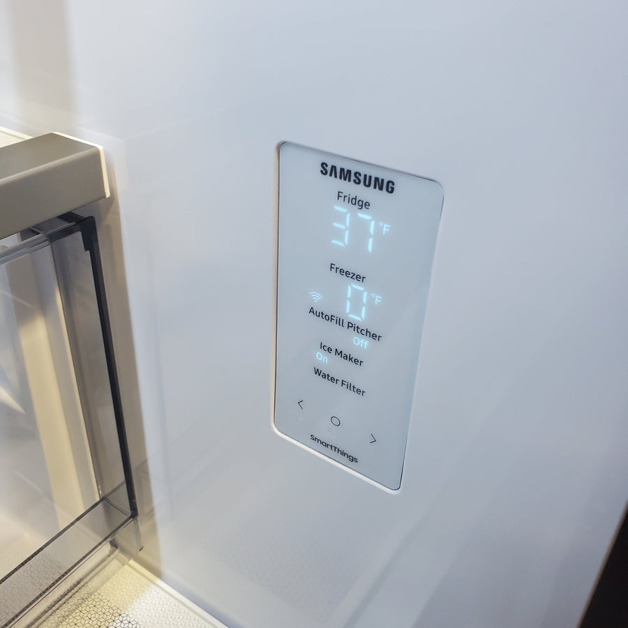 Samsung Bespoke Stainless Steel 3 Door French Door 30 Cu. Ft. Refrigerator with Beverage Center RF30BB660012 - Open Box
