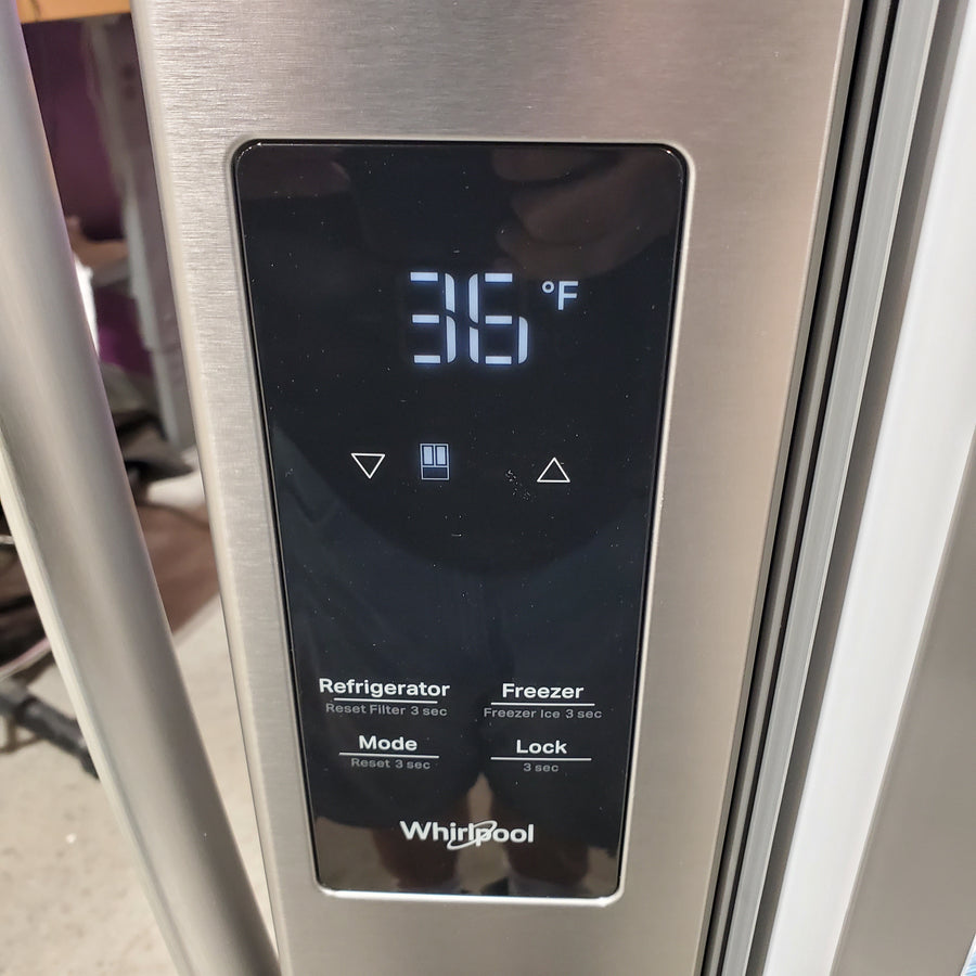 Whirlpool French Door 31 Cu. Ft. Refrigerator with Total Coverage Cooling in Fingerprint Resistant Stainless Steel WRFF3136SZ - Scratch & Dent (Moderate)