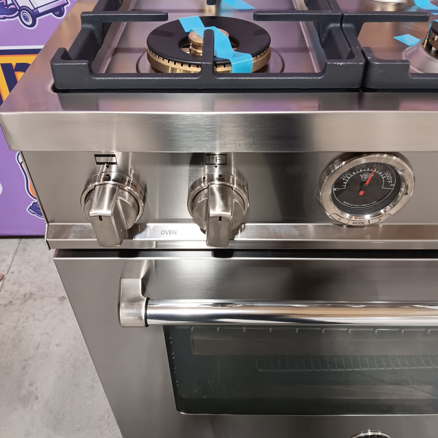Bertazzoni 36 in. Wide 6 Burner 5.76 cu. ft. Master SeriesDual Fuel Freestanding Range in Stainless Steel MAS366BCFEPXT - Scratch & Dent (Minor)