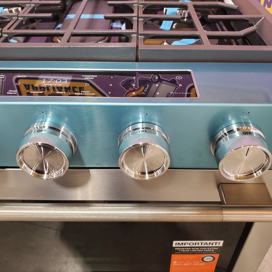 KitchenAid 30-in 5 burners 5-cu ft Air Fry Convection Oven Slide-in Natural Gas in PrintShield Stainless Finish KSGS430SPS - Open Box