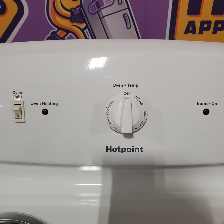 Hotpoint White 30-in 4 Burners 5-cu ft Freestanding Electric Range with Sensi Temp Technology RBS330DRWW - Scratch & Dent (Minor)