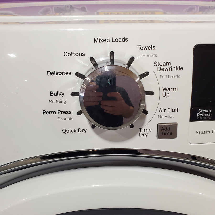 GE® 7.5 cu. ft. Capacity Front Load Electric Dryer with Steam in White GFD45ESSMWW - Certified Refurbished