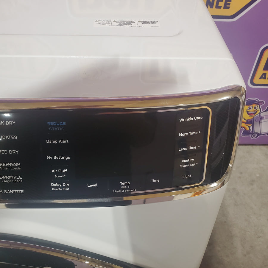 GE Profile™ 7.8 cu. ft. Capacity Smart Front Load Electric Dryer with Steam and Sanitize Cycle PFD87ESSVWW - Open Box