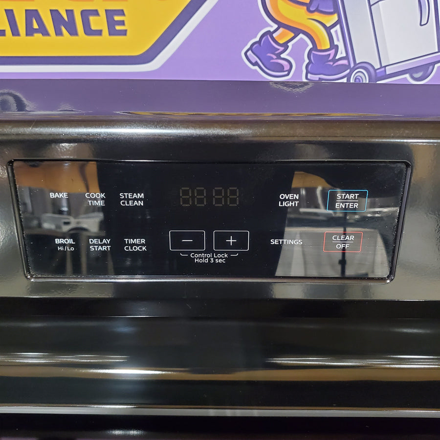 Midea Glass Top 4 Burners 6.3-cu ft Freestanding Electric Range in Black 22137385 - MER30S2ABB Open Box